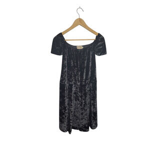 Vortagh Black Crushed Velvet Witch Goth Whimseygoth dress L Mini